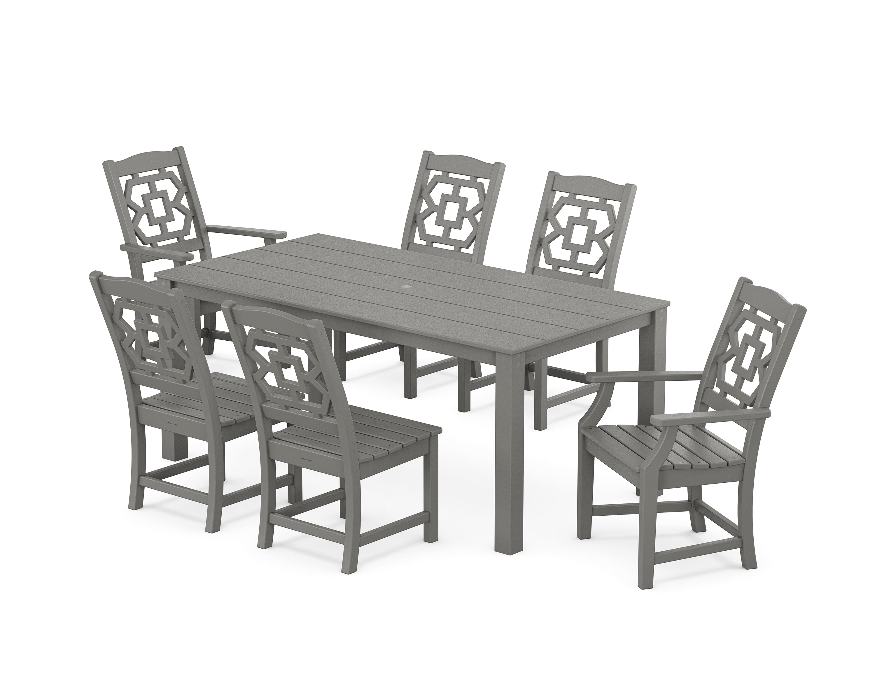 Polywood: Chinoiserie 7-Piece Parsons Dining Set - Image 12