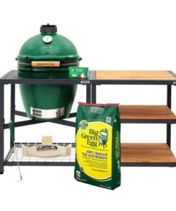 Large Big Green Egg in Modular Nest with Expansion and 3 Acacia Inserts Package