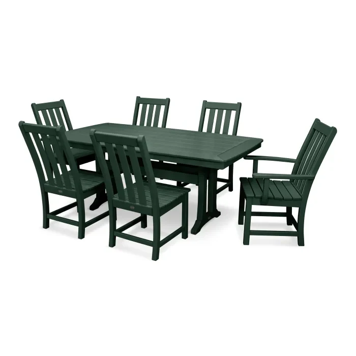 Polywood: Vineyard 7-Piece Dining Set with Trestle Legs - Image 13