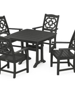 Polywood: Chinoiserie 5-Piece Dining Set with Trestle Legs