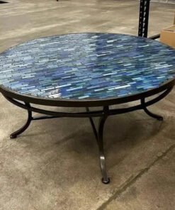 Local Special. Floor Model. KNF Neille Olson 36 Round Coffee Table with Cambridge Lagoon Mosaic Top