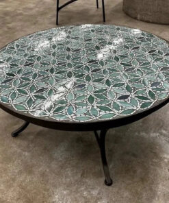 Local Special. Floor Model. KNF Neille Olson 36 Round Coffee Table with Shorewood Mist Mosaic Top