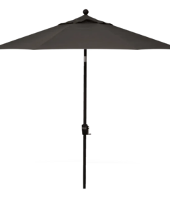 Local Special. Treasure Garden 9' Push Button Umbrella with Black Frame and Canvas Coal Fabric