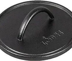 Lodge 8in Cast Iron Round Flat Grill Press