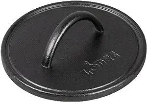 Lodge 8in Cast Iron Round Flat Grill Press