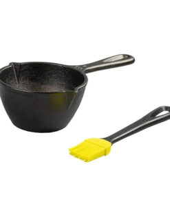 Lodge Seasoned Cast Iron Melting Pot & Silicone Brush