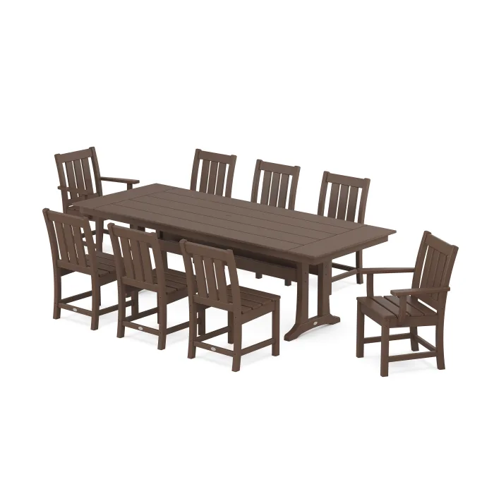Polywood: Oxford 9-Piece Farmhouse Dining Set with Trestle Legs - Image 5