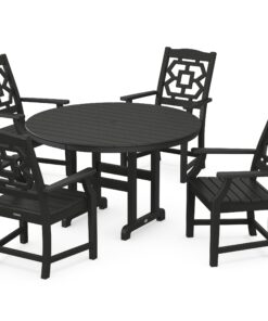 Polywood: Chinoiserie 5-Piece Round Farmhouse Dining Set