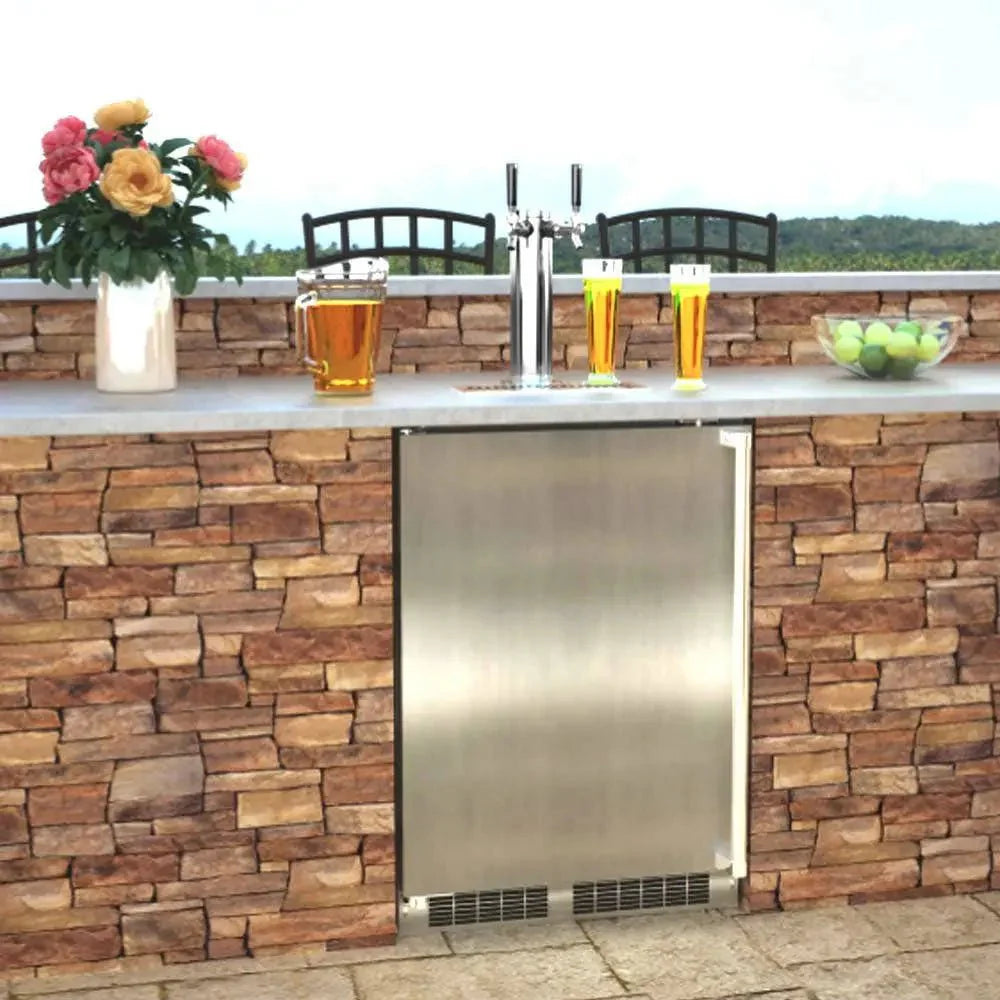 Marvel 24 Built-in Outdoor Dispenser Cabinet. Stainless Steel Door with Lock. Reversible Hinge - Image 2