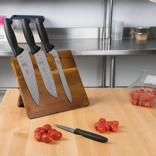 Mercer Culinary M21982 Millennia 5-Piece Acacia Magnetic Board and Black Handle Knife Set - Image 2