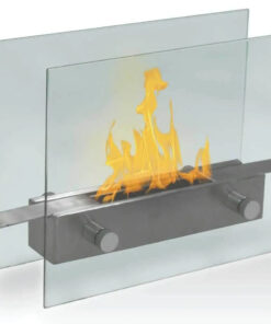 Metropolitan Tabletop Bio-ethanol Silver Fireplace by Anywhere Fireplaces