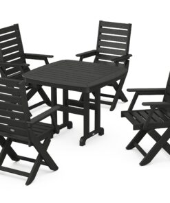 Polywood: Captain Folding Chair 5-Piece Dining Set