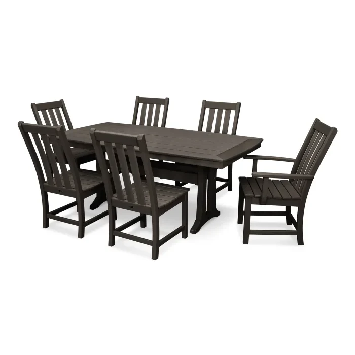 Polywood: Vineyard 7-Piece Dining Set with Trestle Legs - Image 9