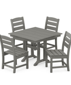 Polywood: Lakeside 5-Piece Farmhouse Trestle Side Chair Dining Set