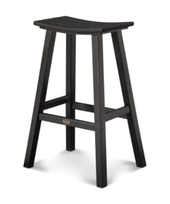 Polywood: Traditional 30 Saddle Bar Stool in Black
