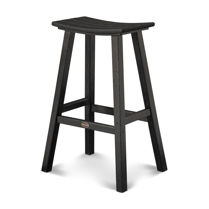 Polywood: Traditional 30 Saddle Bar Stool in Black