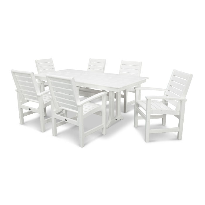 Polywood: Signature 7-Piece Farmhouse Dining Set with Trestle Legs - Image 7