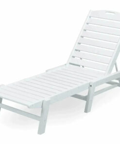 POLYWOOD Nautical Chaise with Wheels in White