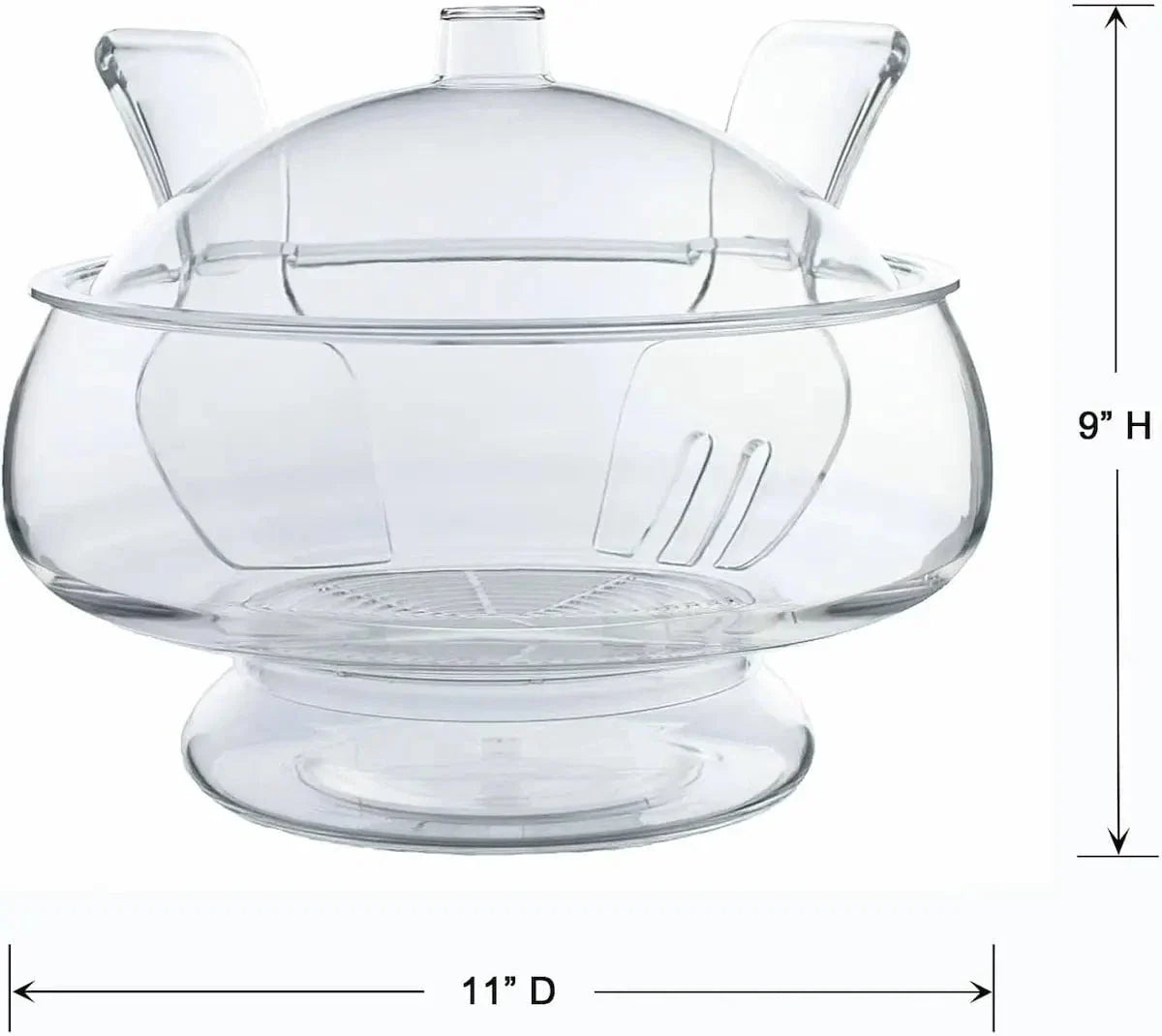 Prodyne Acrylic Salad Bowl & Servers. Clear - Image 3