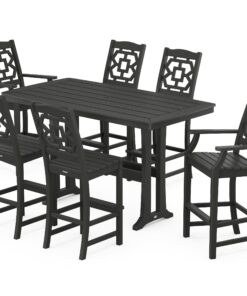 Polywood: Chinoiserie 7-Piece Bar Set with Trestle Legs