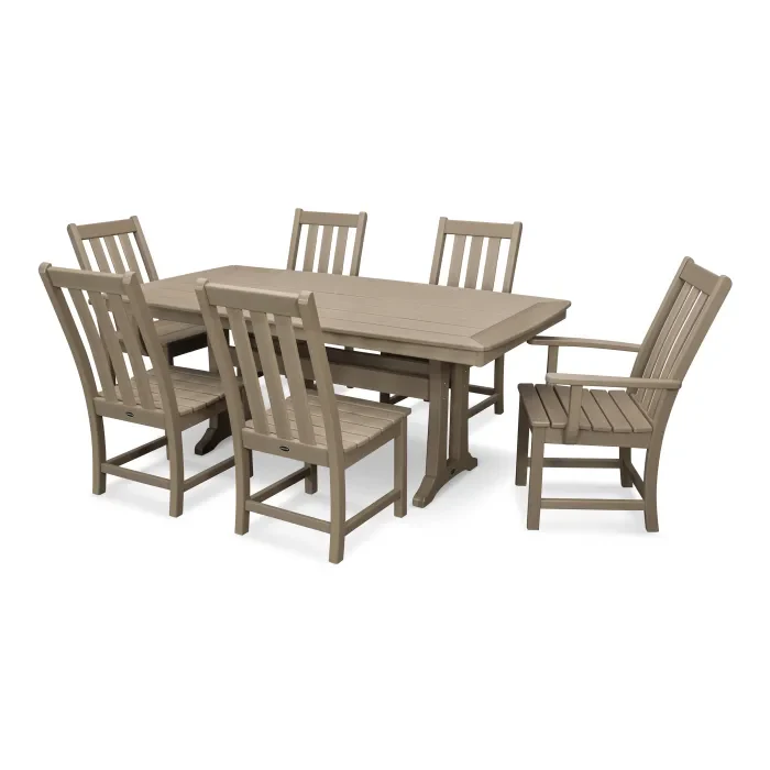 Polywood: Vineyard 7-Piece Dining Set with Trestle Legs - Image 8