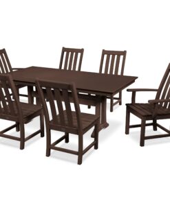 Polywood: Vineyard 7-Piece Farmhouse Dining Set with Trestle Legs