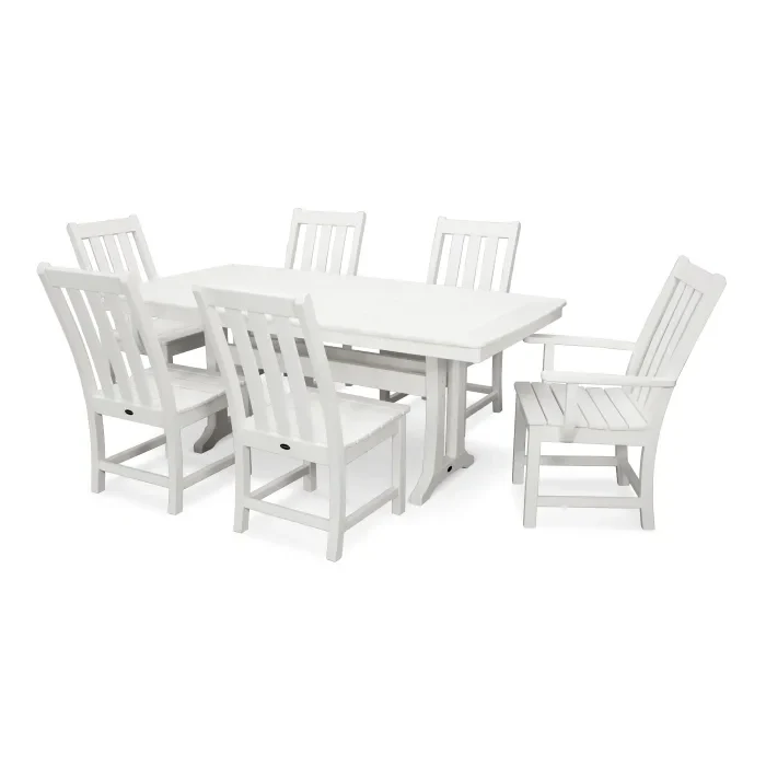 Polywood: Vineyard 7-Piece Dining Set with Trestle Legs - Image 15