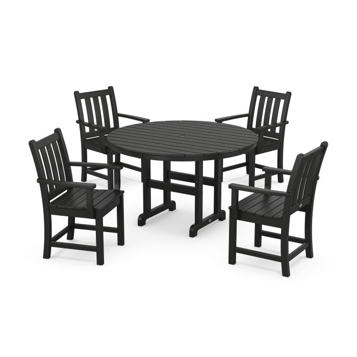 Polywood: Traditional Garden 5-Piece Round Farmhouse Dining - Image 2
