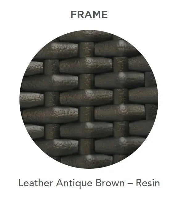 Ratana Palm Harbor Arm Chair in Leather Antique Brown Weave with Aries Marble Seat Cushion - Image 3