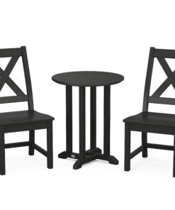 Polywood: Braxton Side Chair 3-Piece Round Bistro Dining Set