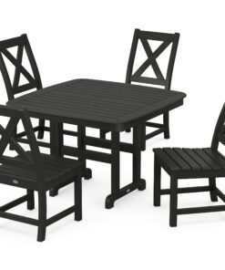 Polywood: Braxton Side Chair 5-Piece Dining Set with Trestle Legs