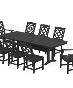 Polywood: Chinoiserie 9-Piece Dining Set with Trestle Legs