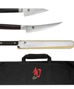 Shun Classic Four Piece BBQ Knife Set with Knife Roll
