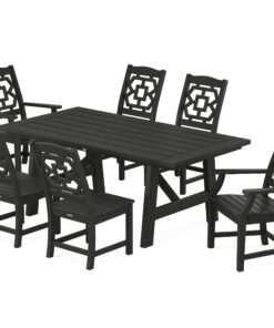 Polywood: Chinoiserie 7-Piece Rustic Farmhouse Dining Set