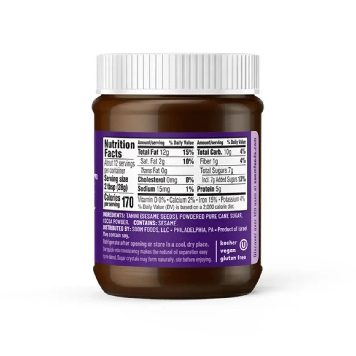 Soom Chocolate Tahini. 12oz - Image 2