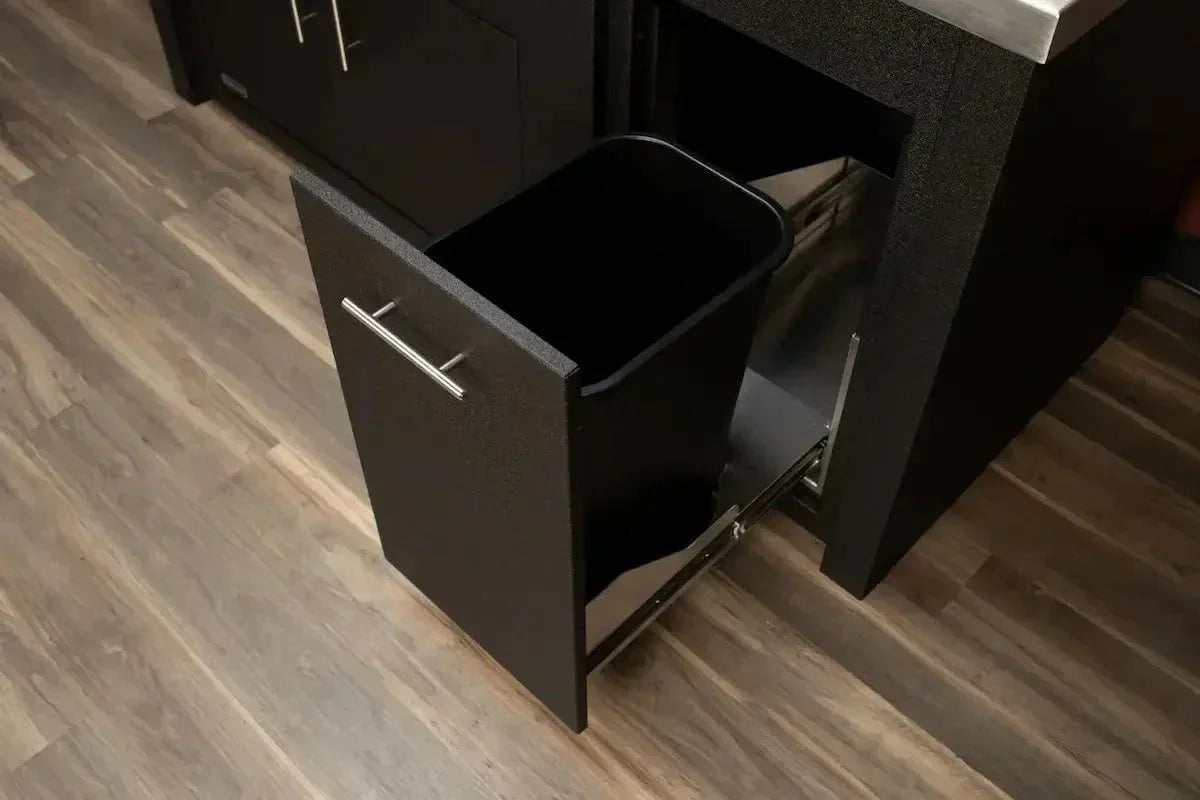 Stoll 71″ Graphite Island with Brushed Stainless Top & Napoleon Stainless BBQ Grill - Image 4