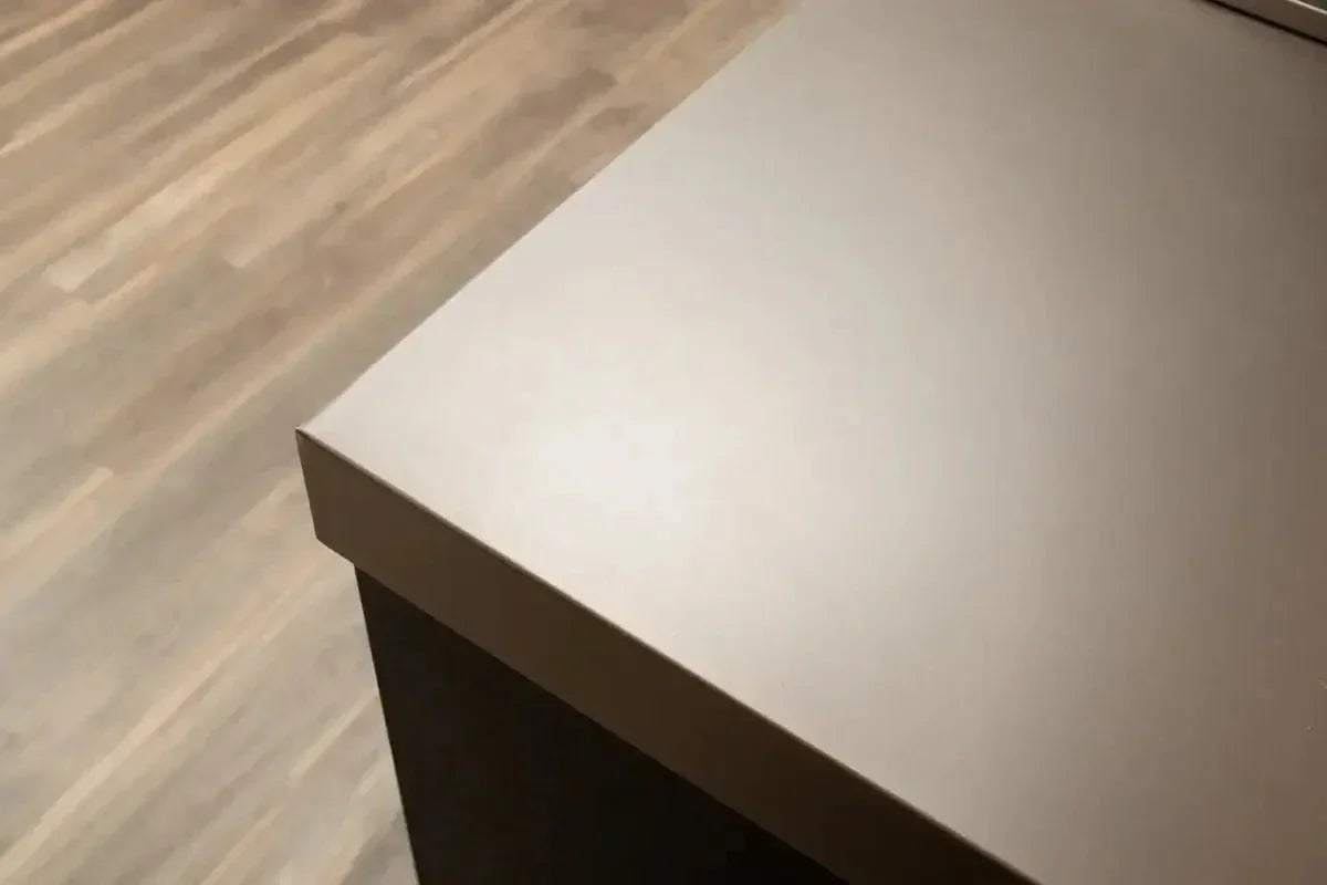 Stoll 71″ Graphite Kitchen Island with Concrete Top & Napoleon Matte Black BBQ Grill - Image 2