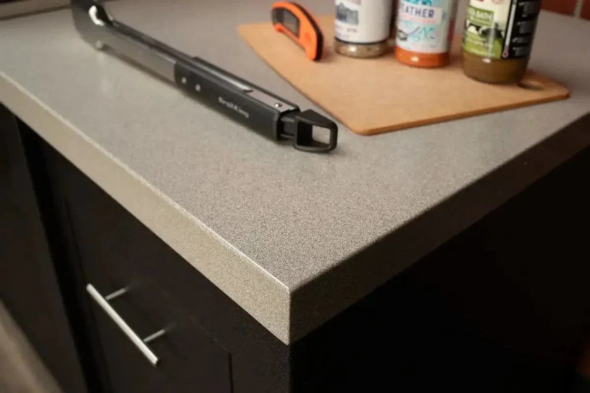 Stoll 71 Graphite Outdoor Kitchen Island with Granite Top and Stainless BBQ Grill - Image 3