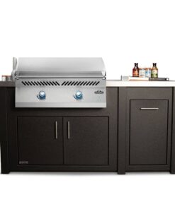 Stoll 71 Grill Island with Napoleon BIG32FT Griddle — Graphite Cabinet. Stainless Countertop