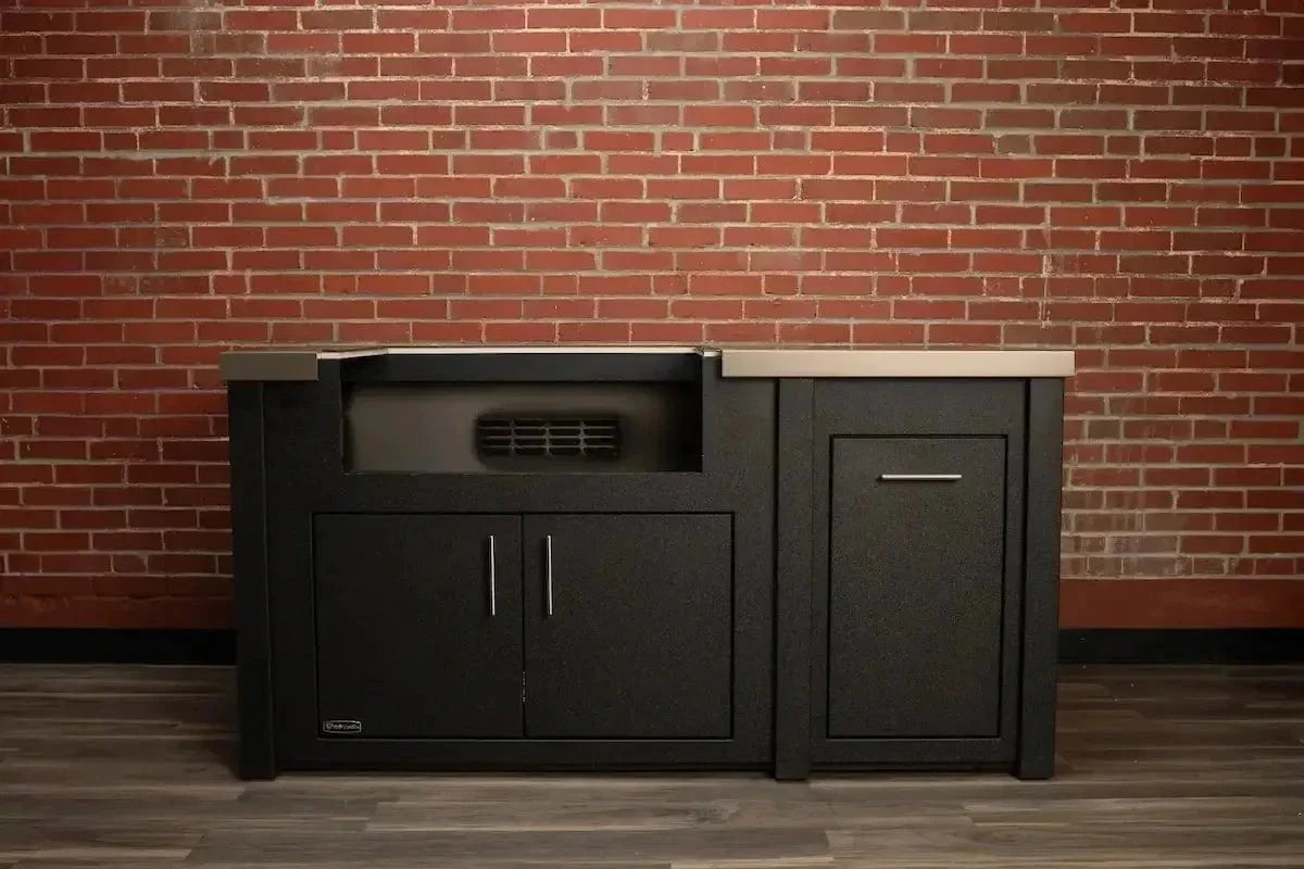 Stoll 71 Pre-Assembled Outdoor Kitchen Island + Napoleon BI32 Prestige Grill Head. Graphite with Concrete Style Top - Image 8