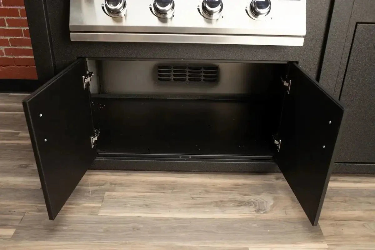 Stoll 71 Pre-Assembled Outdoor Kitchen Island + Napoleon BI32 Prestige Grill Head. Graphite with Granite Style Top - Image 9