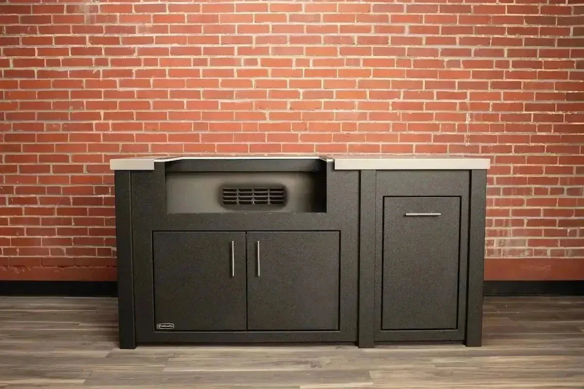 Stoll 71 Pre-Assembled Outdoor Kitchen Island + Napoleon BI32 Prestige Grill Head. Graphite with Granite Style Top - Image 6