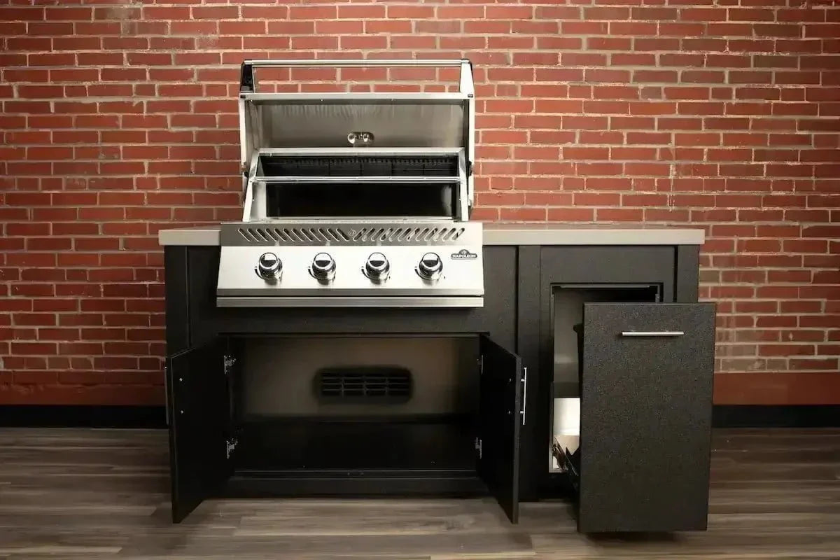 Stoll 71 Pre-Assembled Outdoor Kitchen Island + Napoleon BI32 Prestige Grill Head. Graphite with Granite Style Top - Image 3