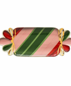 Stoneware Candy Shaped Plate with Gold Electroplating