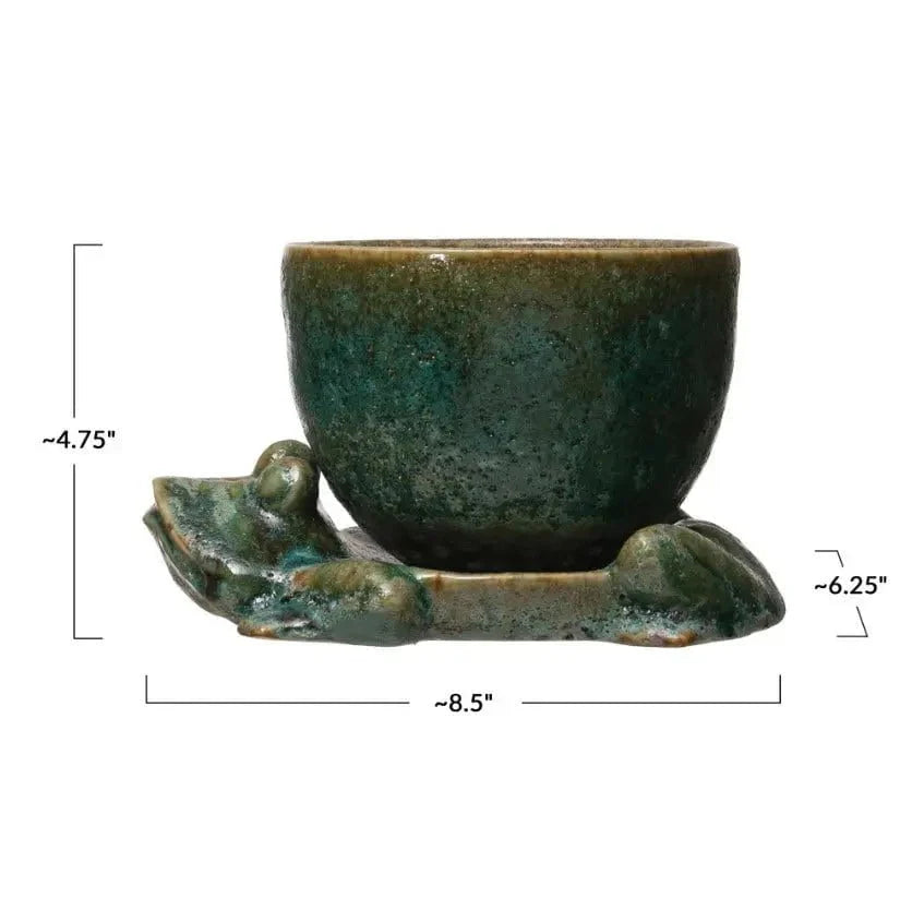 Stoneware Frog Planter - Image 5