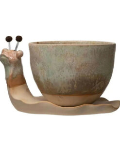 Stoneware Snail Planter