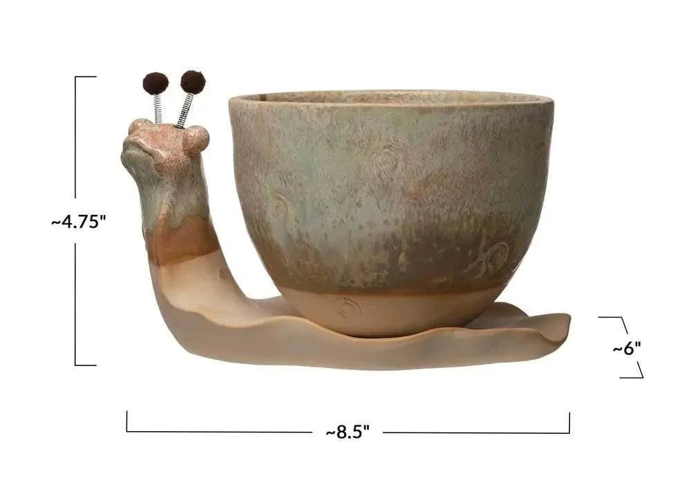 Stoneware Snail Planter - Image 4