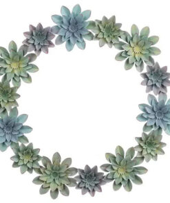 Succulent Wreath Metal Wall Decor