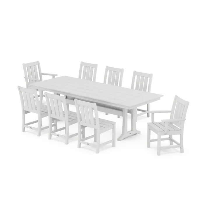 Polywood: Oxford 9-Piece Farmhouse Dining Set with Trestle Legs - Image 14