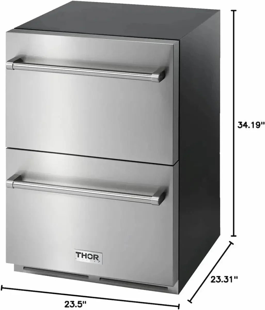 Thor 24 Indoor / Outdoor Undercounter Double Drawer Refrigerator. TRF24U - Image 6